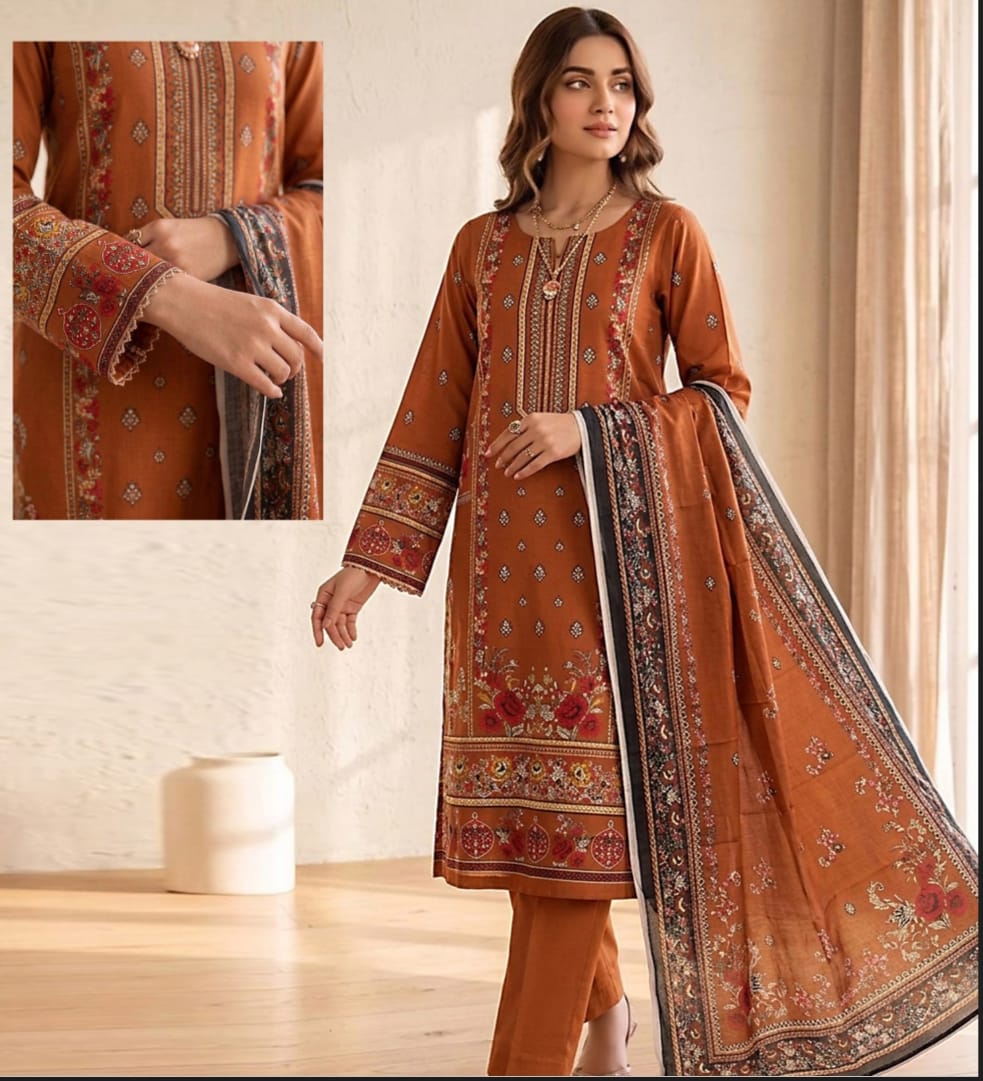 Morjan| premium lawn|3pc