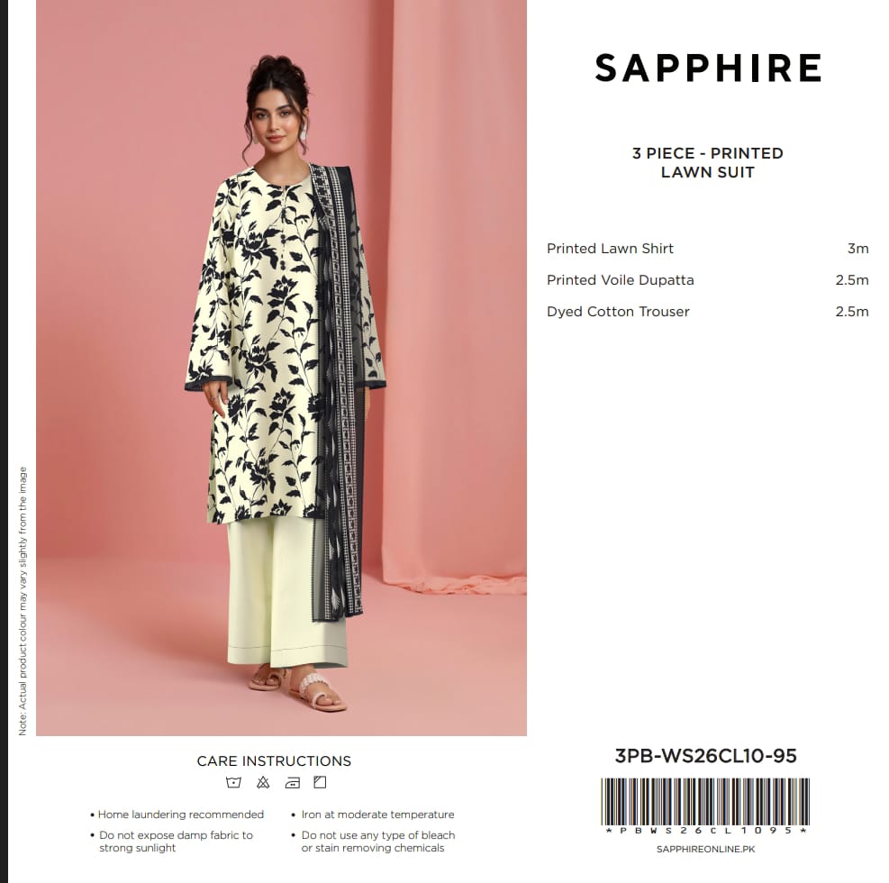 Sapphire |3 pc |Printed Lawn