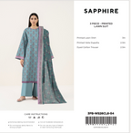 Sapphire|3 pc |Printed Lawn